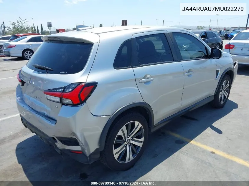 2021 Mitsubishi Outlander Sport 2.0 Be Awc/2.0 Es Awc/2.0 Le Awc/2.0 Se Awc VIN: JA4ARUAU7MU022279 Lot: 39789348