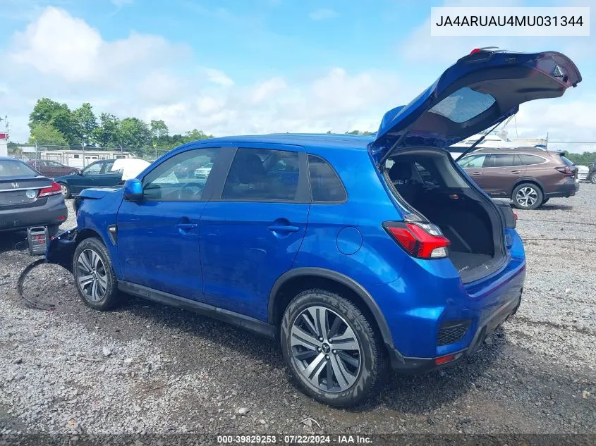 2021 Mitsubishi Outlander Sport 2.0 Be Awc/2.0 Es Awc/2.0 Le Awc/2.0 Se Awc VIN: JA4ARUAU4MU031344 Lot: 39829253