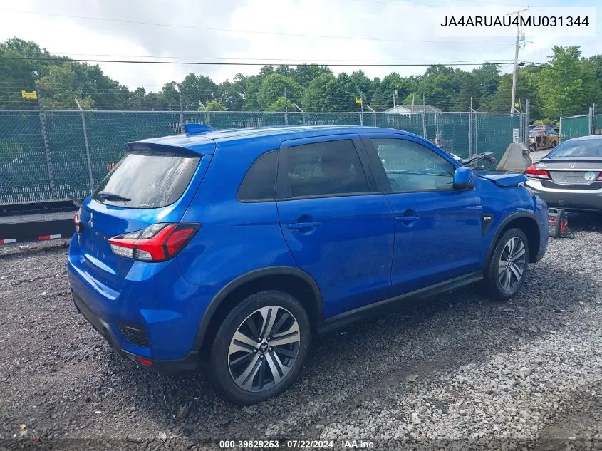 2021 Mitsubishi Outlander Sport 2.0 Be Awc/2.0 Es Awc/2.0 Le Awc/2.0 Se Awc VIN: JA4ARUAU4MU031344 Lot: 39829253