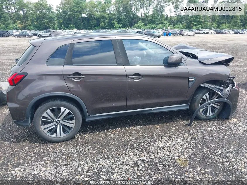 JA4ARUAU4MU002815 2021 Mitsubishi Outlander Sport 2.0 Es Awc