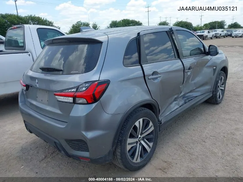 2021 Mitsubishi Outlander Sport 2.0 Es Awc VIN: JA4ARUAU4MU035121 Lot: 40004188