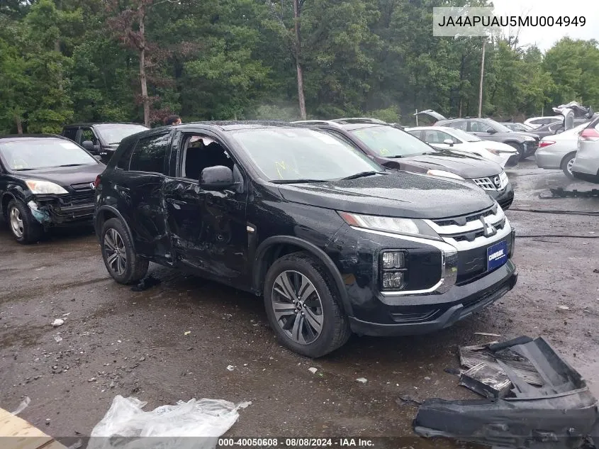 2021 Mitsubishi Outlander Sport 2.0 Be 2Wd/2.0 Es 2Wd/2.0 Le 2Wd/2.0 S 2Wd VIN: JA4APUAU5MU004949 Lot: 40050608