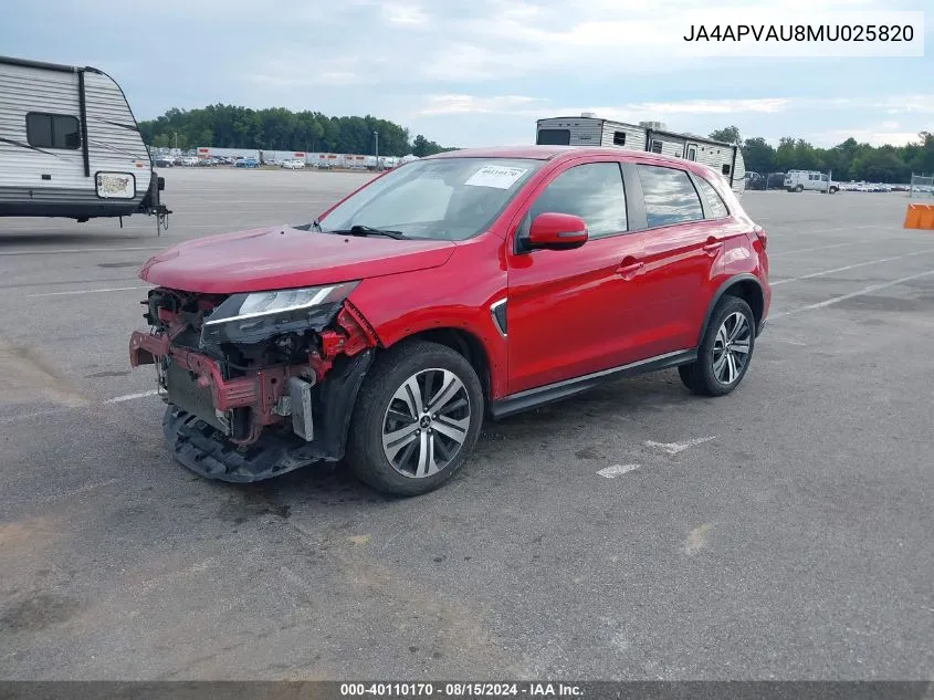 JA4APVAU8MU025820 2021 Mitsubishi Outlander Sport 2.0 Se 2Wd