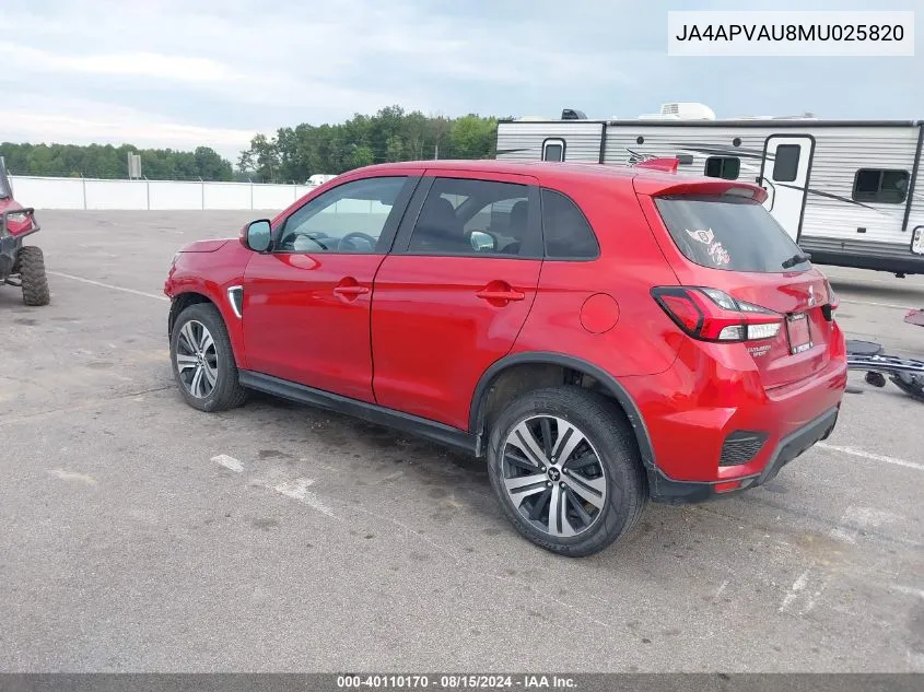 2021 Mitsubishi Outlander Sport 2.0 Se 2Wd VIN: JA4APVAU8MU025820 Lot: 40110170