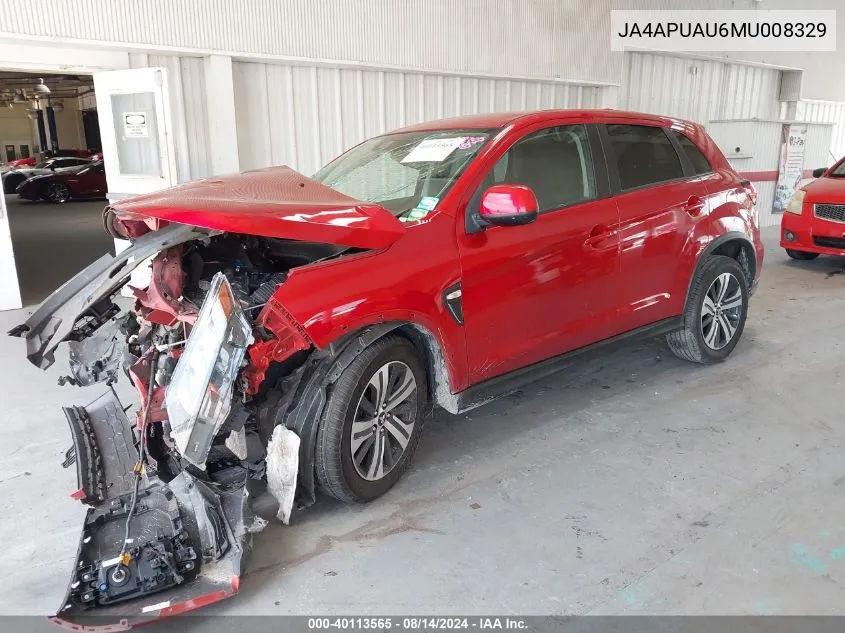 2021 Mitsubishi Outlander Sport 2.0 Be 2Wd/2.0 Es 2Wd/2.0 Le 2Wd/2.0 S 2Wd VIN: JA4APUAU6MU008329 Lot: 40113565