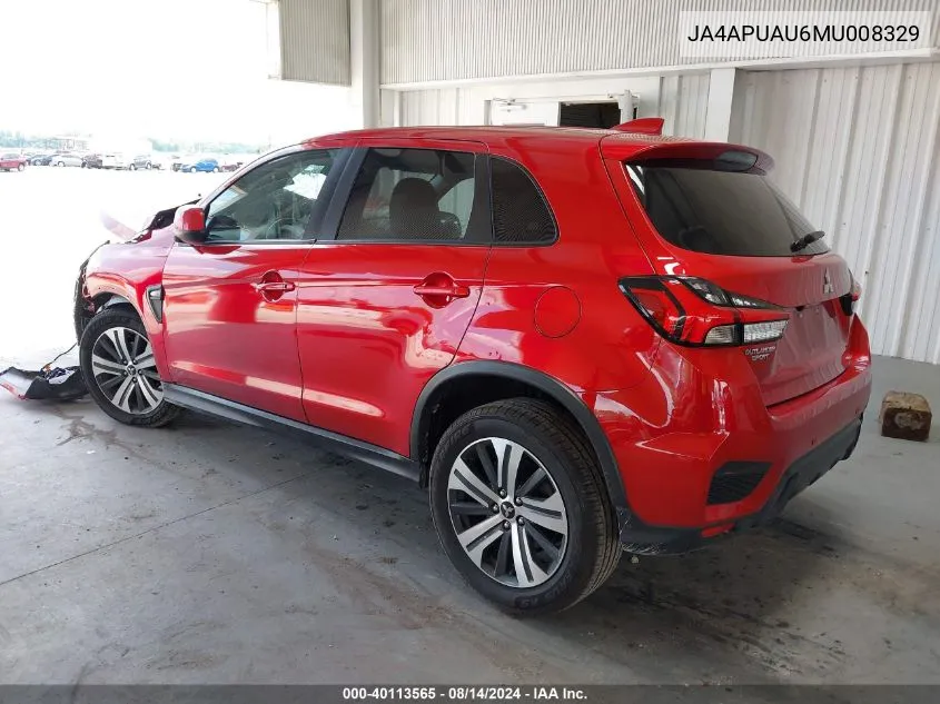 2021 Mitsubishi Outlander Sport 2.0 Be 2Wd/2.0 Es 2Wd/2.0 Le 2Wd/2.0 S 2Wd VIN: JA4APUAU6MU008329 Lot: 40113565