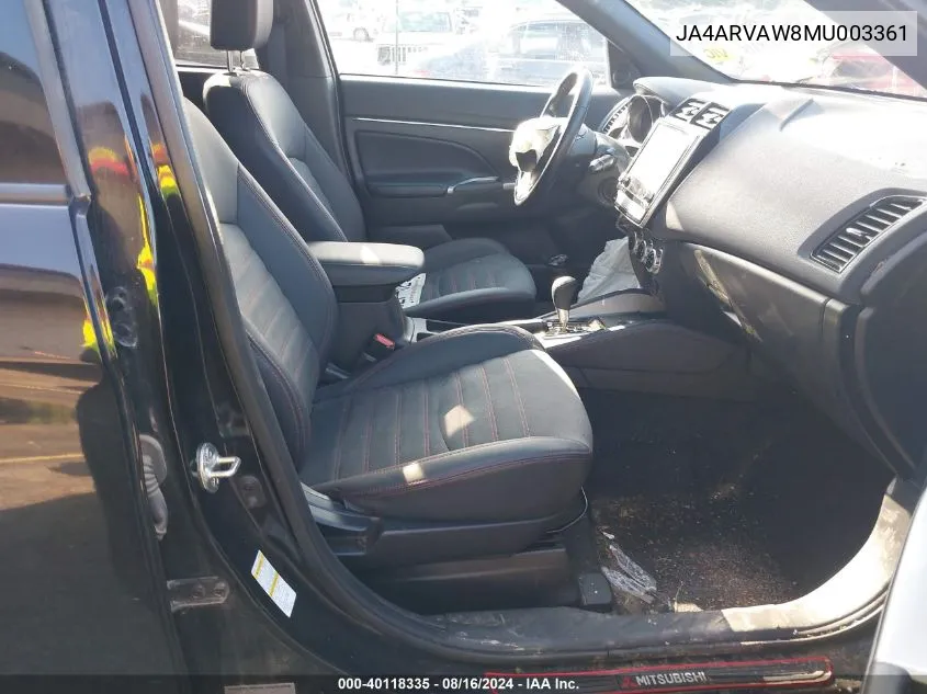 JA4ARVAW8MU003361 2021 Mitsubishi Outlander Sport Gt