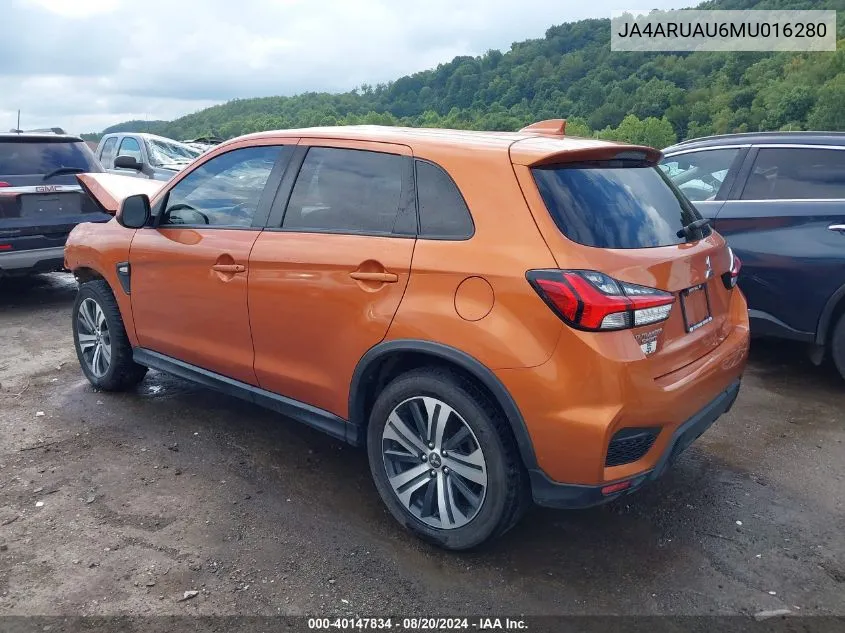 2021 Mitsubishi Outlander Sport Es/Se/Le/Be VIN: JA4ARUAU6MU016280 Lot: 40147834