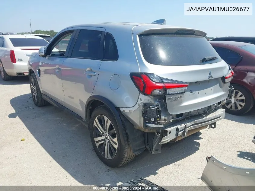 2021 Mitsubishi Outlander Sport 2.0 Se 2Wd VIN: JA4APVAU1MU026677 Lot: 40165209