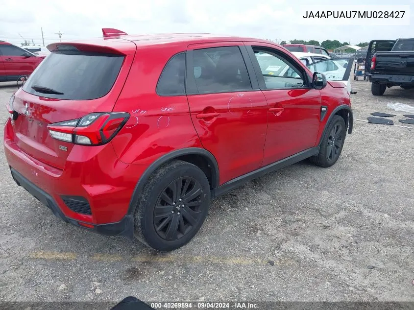 JA4APUAU7MU028427 2021 Mitsubishi Outlander Sport 2.0 Be 2Wd/2.0 Es 2Wd/2.0 Le 2Wd/2.0 S 2Wd