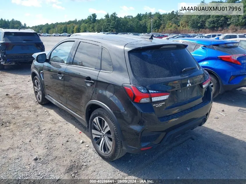 2021 Mitsubishi Outlander Sport 2.0 Be Awc/2.0 Es Awc/2.0 Le Awc/2.0 Se Awc VIN: JA4ARUAUXMU017996 Lot: 40286641