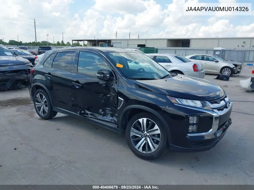 JA4APVAU0MU014326 2021 Mitsubishi Outlander Sport Se