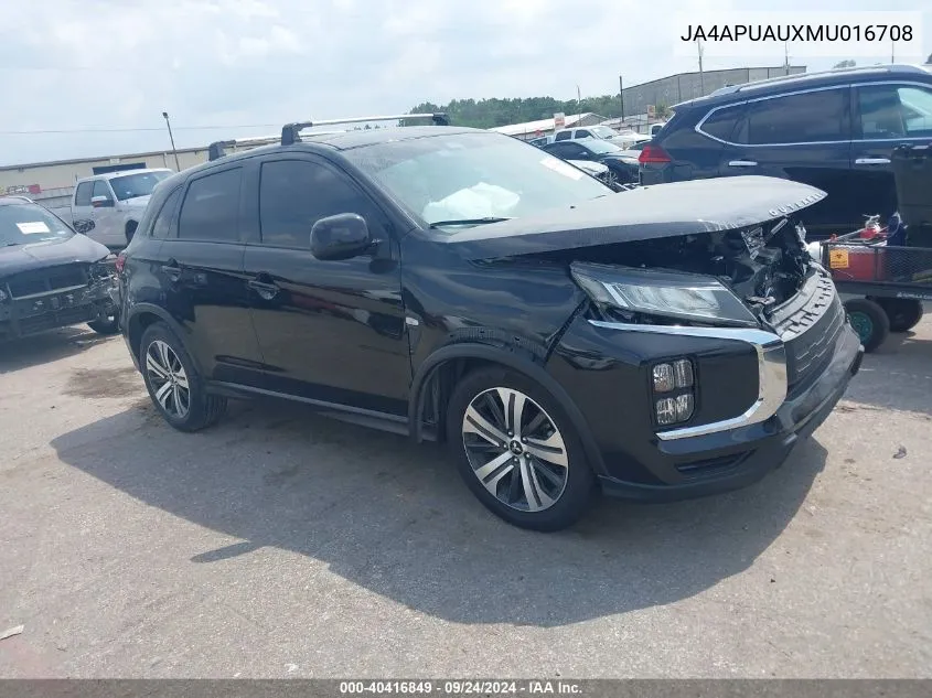 JA4APUAUXMU016708 2021 Mitsubishi Outlander Sport Es/Le/Be