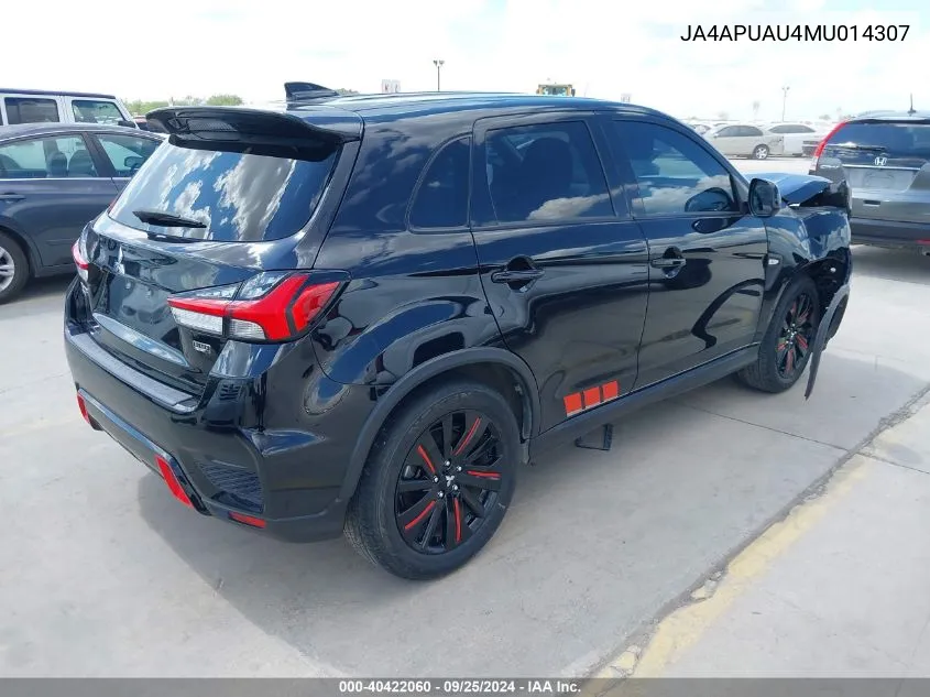 2021 Mitsubishi Outlander Sport 2.0 Be 2Wd/2.0 Es 2Wd/2.0 Le 2Wd/2.0 S 2Wd VIN: JA4APUAU4MU014307 Lot: 40422060