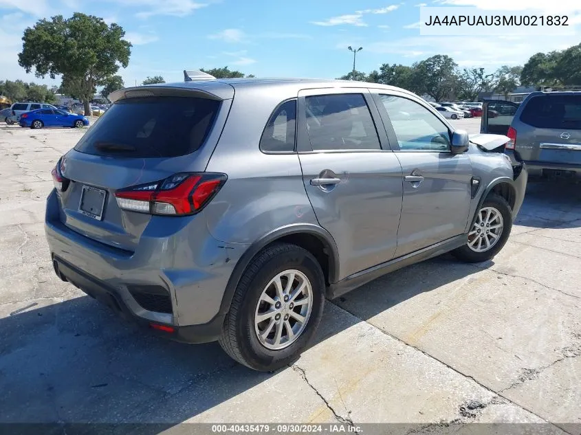 JA4APUAU3MU021832 2021 Mitsubishi Outlander Sport 2.0 Es 2Wd