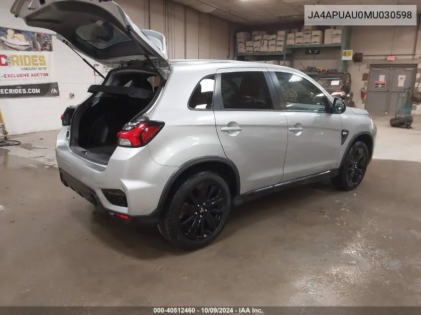 2021 Mitsubishi Outlander Sport 2.0 Be 2Wd/2.0 Es 2Wd/2.0 Le 2Wd/2.0 S 2Wd VIN: JA4APUAU0MU030598 Lot: 40512460