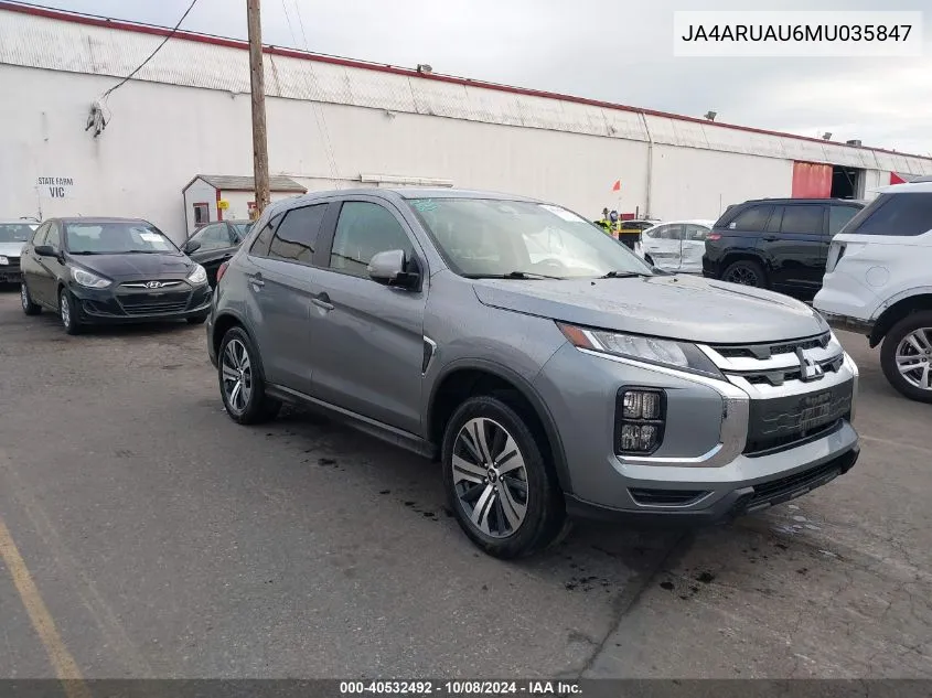 2021 Mitsubishi Outlander Sport Es/Le/Be/Se VIN: JA4ARUAU6MU035847 Lot: 40532492