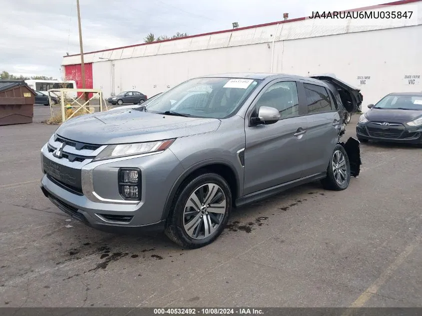 2021 Mitsubishi Outlander Sport Es/Le/Be/Se VIN: JA4ARUAU6MU035847 Lot: 40532492