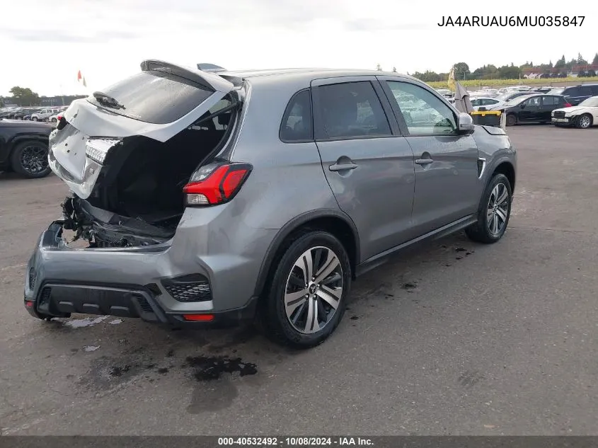 2021 Mitsubishi Outlander Sport Es/Le/Be/Se VIN: JA4ARUAU6MU035847 Lot: 40532492