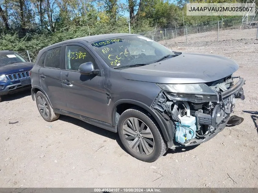 2021 Mitsubishi Outlander Sport Se VIN: JA4APVAU2MU025067 Lot: 40534107