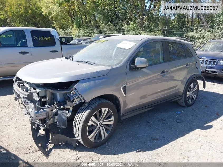 2021 Mitsubishi Outlander Sport Se VIN: JA4APVAU2MU025067 Lot: 40534107