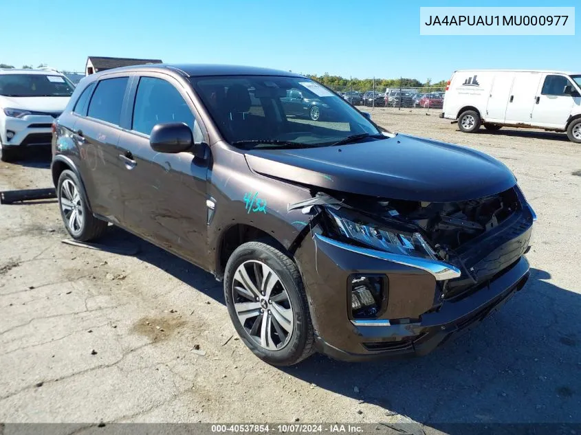 JA4APUAU1MU000977 2021 Mitsubishi Outlander Sport 2.0 Es 2Wd