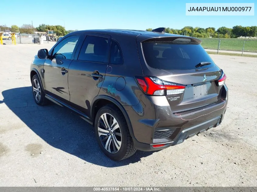 2021 Mitsubishi Outlander Sport 2.0 Es 2Wd VIN: JA4APUAU1MU000977 Lot: 40537854