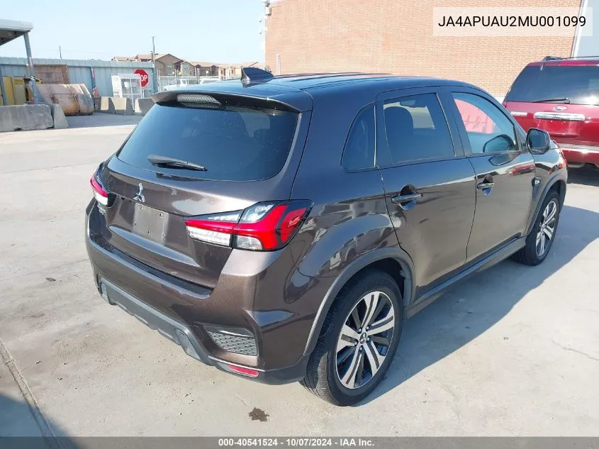 JA4APUAU2MU001099 2021 Mitsubishi Outlander Sport 2.0 Es 2Wd