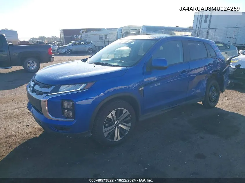 2021 Mitsubishi Outlander Sport 2.0 Es VIN: JA4ARUAU3MU024269 Lot: 40573822