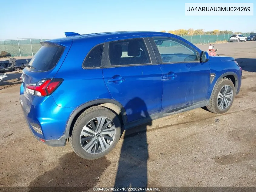 2021 Mitsubishi Outlander Sport 2.0 Es VIN: JA4ARUAU3MU024269 Lot: 40573822