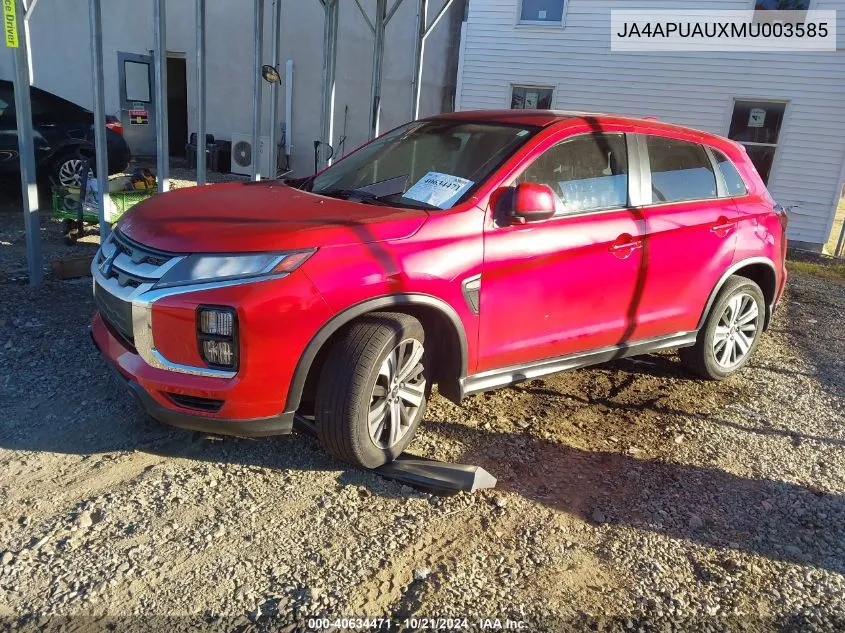 2021 Mitsubishi Outlander Sport 2.0 Be 2Wd/2.0 Es 2Wd/2.0 Le 2Wd/2.0 S 2Wd VIN: JA4APUAUXMU003585 Lot: 40634471