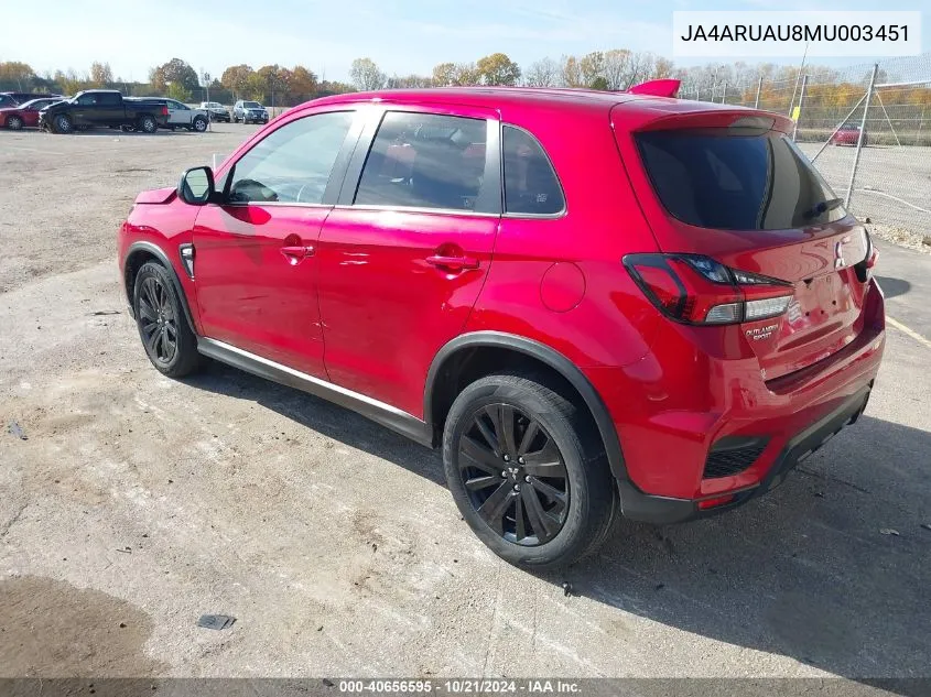 2021 Mitsubishi Outlander Sport 2.0 Be /2.0 Es /2.0 Le /2.0 Se VIN: JA4ARUAU8MU003451 Lot: 40656595