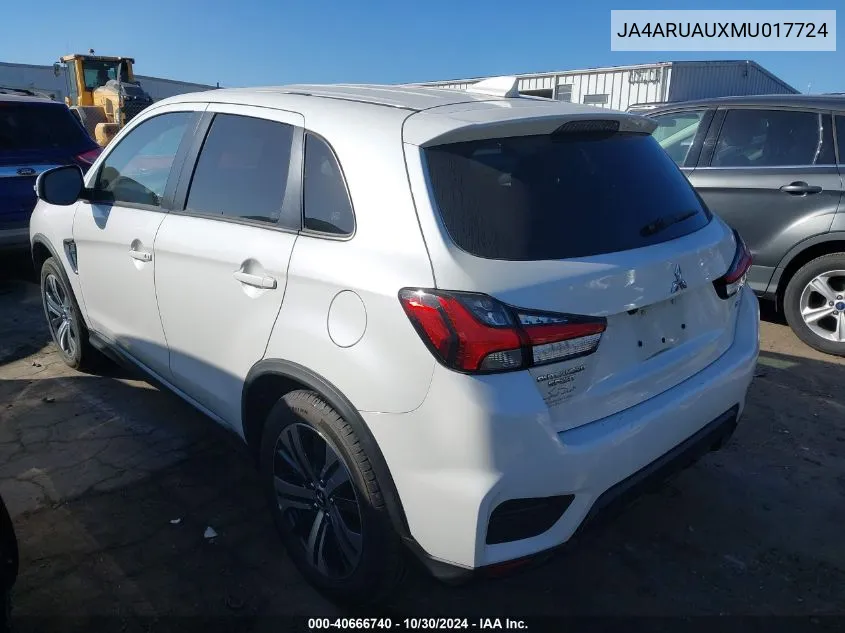 2021 Mitsubishi Outlander Sport 2.0 Be /2.0 Es /2.0 Le /2.0 Se VIN: JA4ARUAUXMU017724 Lot: 40666740