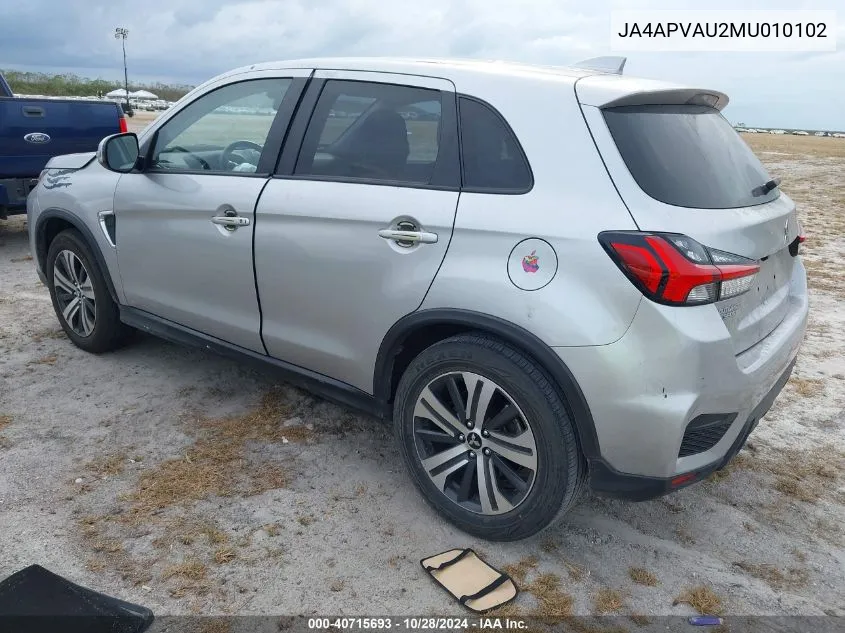 2021 Mitsubishi Outlander Sport 2.0 Se 2Wd VIN: JA4APVAU2MU010102 Lot: 40715693