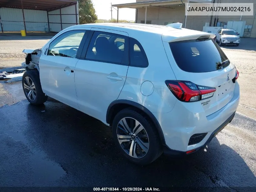 2021 Mitsubishi Outlander Sport 2.0 Be 2Wd/2.0 Es 2Wd/2.0 Le 2Wd/2.0 S 2Wd VIN: JA4APUAU7MU024216 Lot: 40718344