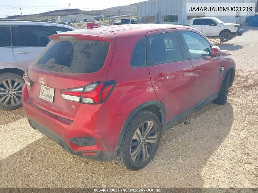 2021 Mitsubishi Outlander Sport 2.0 Be Awc/2.0 Es Awc/2.0 Le Awc/2.0 Se Awc VIN: JA4ARUAU6MU021219 Lot: 40733657