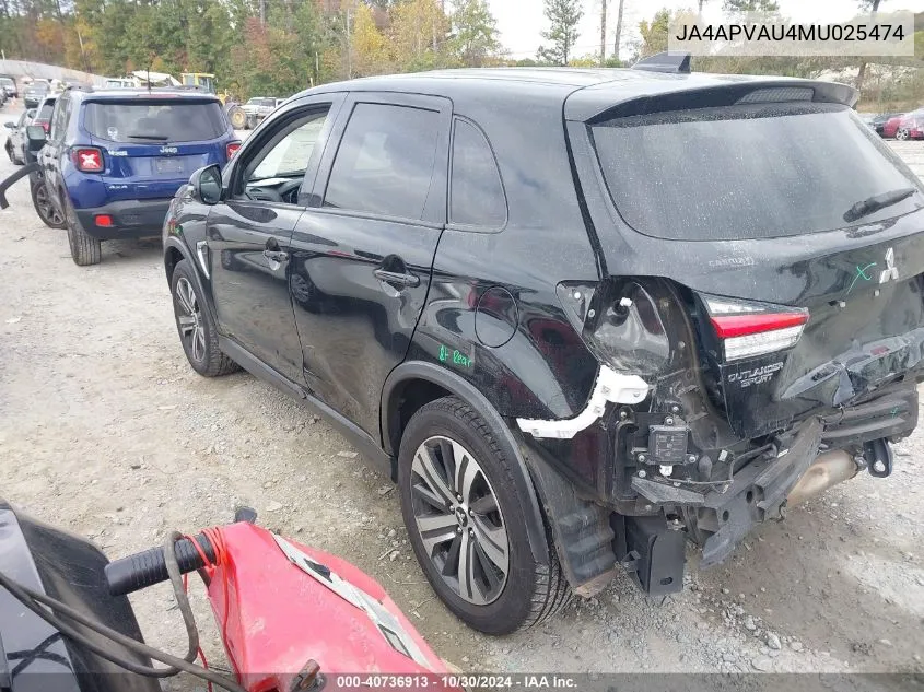 JA4APVAU4MU025474 2021 Mitsubishi Outlander Sport 2.0 Se 2Wd