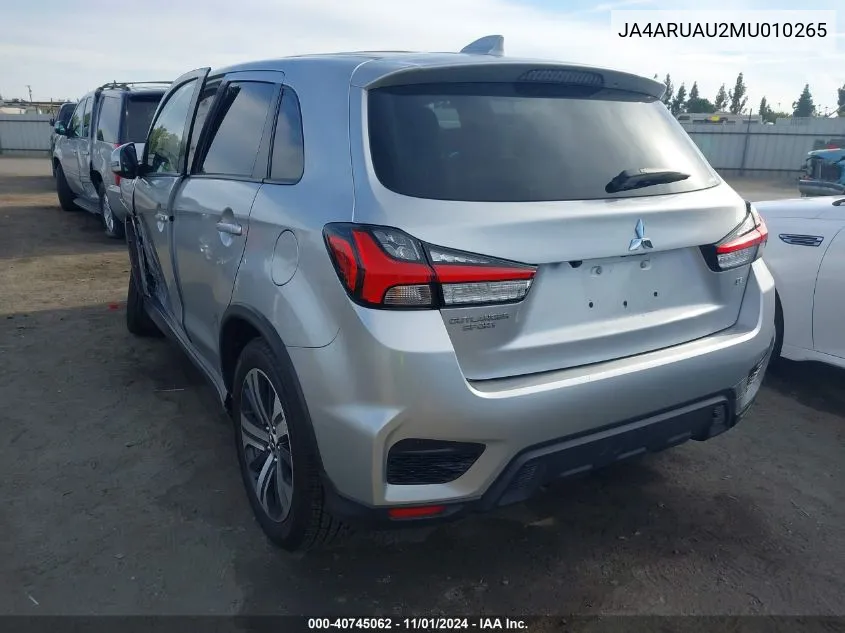 2021 Mitsubishi Outlander Sport 2.0 Be /2.0 Es /2.0 Le /2.0 Se VIN: JA4ARUAU2MU010265 Lot: 40745062