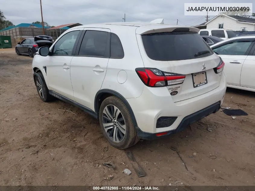 2021 Mitsubishi Outlander Sport 2.0 Se 2Wd VIN: JA4APVAU1MU030499 Lot: 40752985