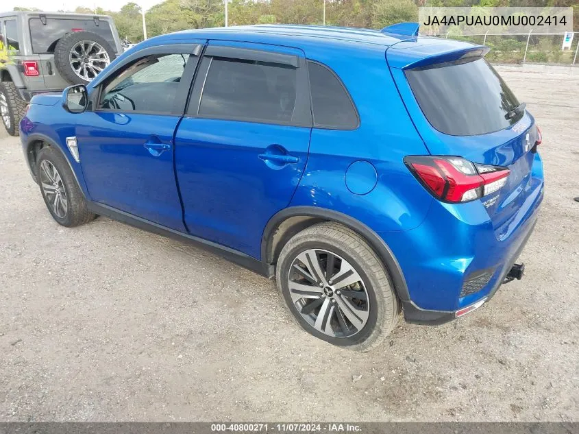 2021 Mitsubishi Outlander Sport 2.0 Es 2Wd VIN: JA4APUAU0MU002414 Lot: 40800271