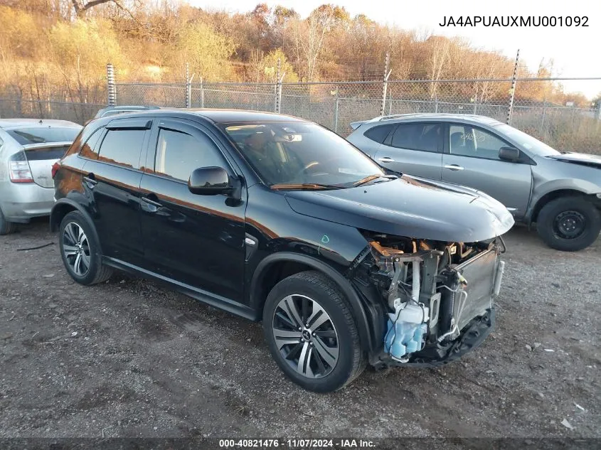 2021 Mitsubishi Outlander Sport 2.0 Es 2Wd VIN: JA4APUAUXMU001092 Lot: 40821476