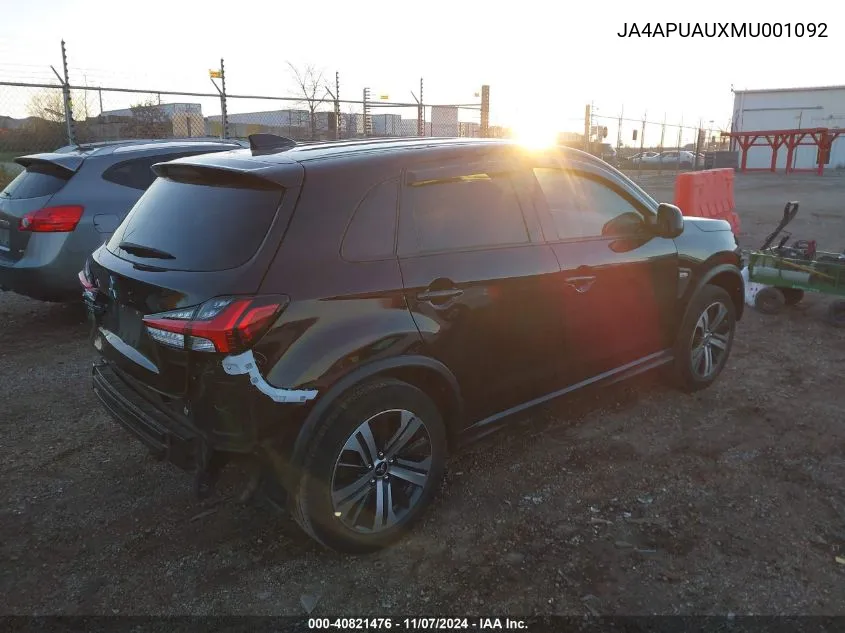 2021 Mitsubishi Outlander Sport 2.0 Es 2Wd VIN: JA4APUAUXMU001092 Lot: 40821476