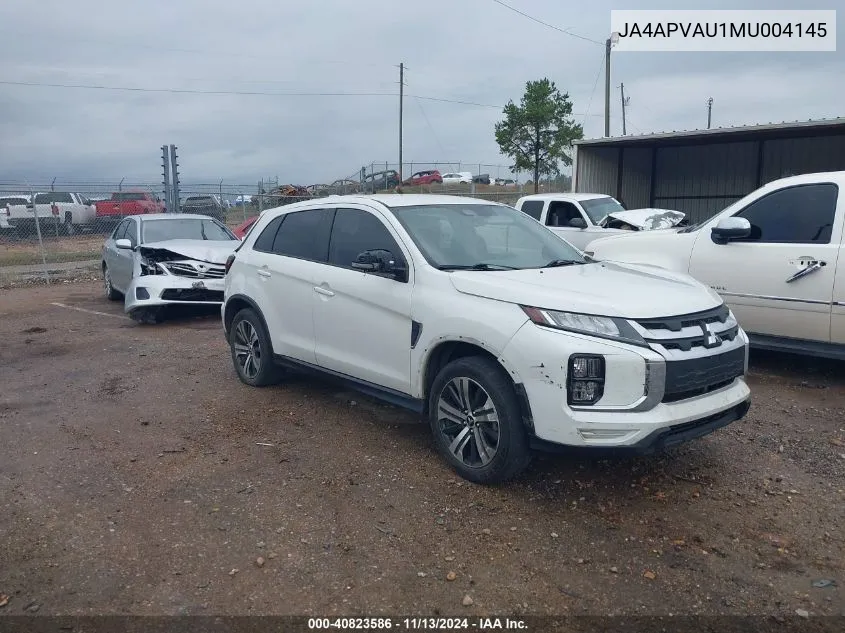 2021 Mitsubishi Outlander Sport 2.0 Se 2Wd VIN: JA4APVAU1MU004145 Lot: 40823586