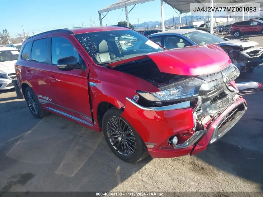 2021 Mitsubishi Outlander Phev Gt S-/Le S-/Sel S- VIN: JA4J2VA77MZ001083 Lot: 40843139