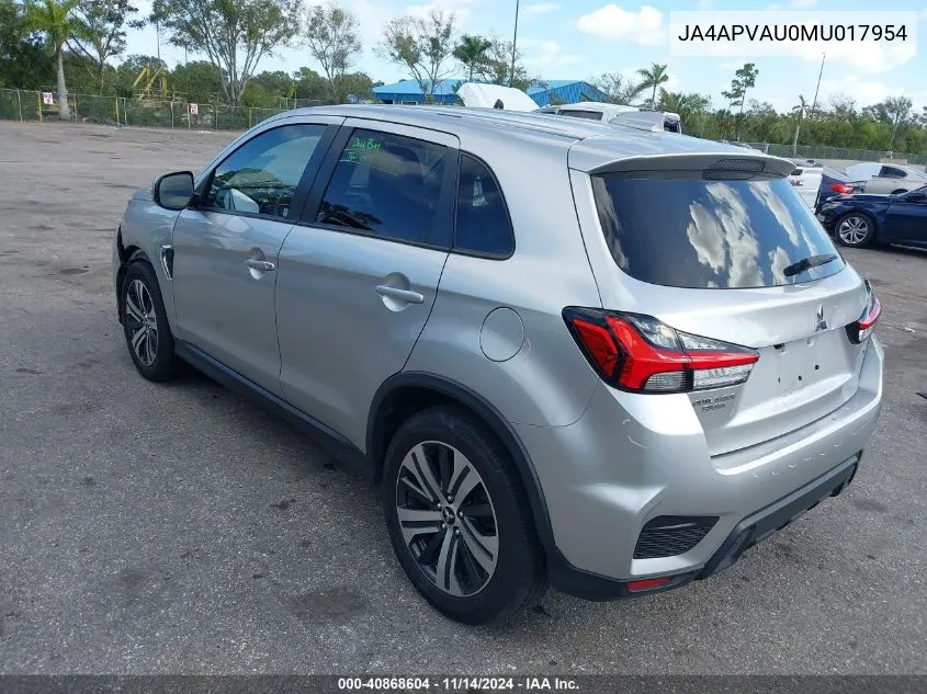 2021 Mitsubishi Outlander Sport 2.0 Se 2Wd VIN: JA4APVAU0MU017954 Lot: 40868604