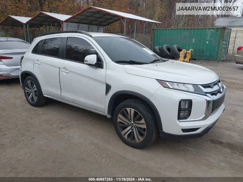 2021 Mitsubishi Outlander Sport 2.4 Gt Awc VIN: JA4ARVAW2MU002657 Lot: 40887253