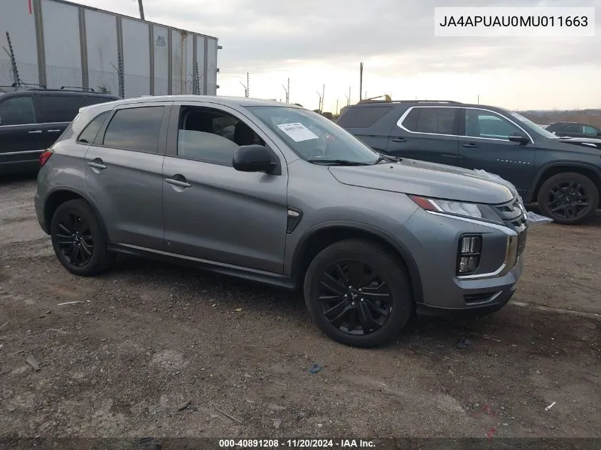 2021 Mitsubishi Outlander Sport 2.0 Be 2Wd/2.0 Es 2Wd/2.0 Le 2Wd/2.0 S 2Wd VIN: JA4APUAU0MU011663 Lot: 40891208