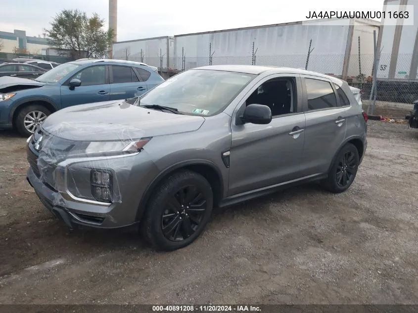 2021 Mitsubishi Outlander Sport 2.0 Be 2Wd/2.0 Es 2Wd/2.0 Le 2Wd/2.0 S 2Wd VIN: JA4APUAU0MU011663 Lot: 40891208