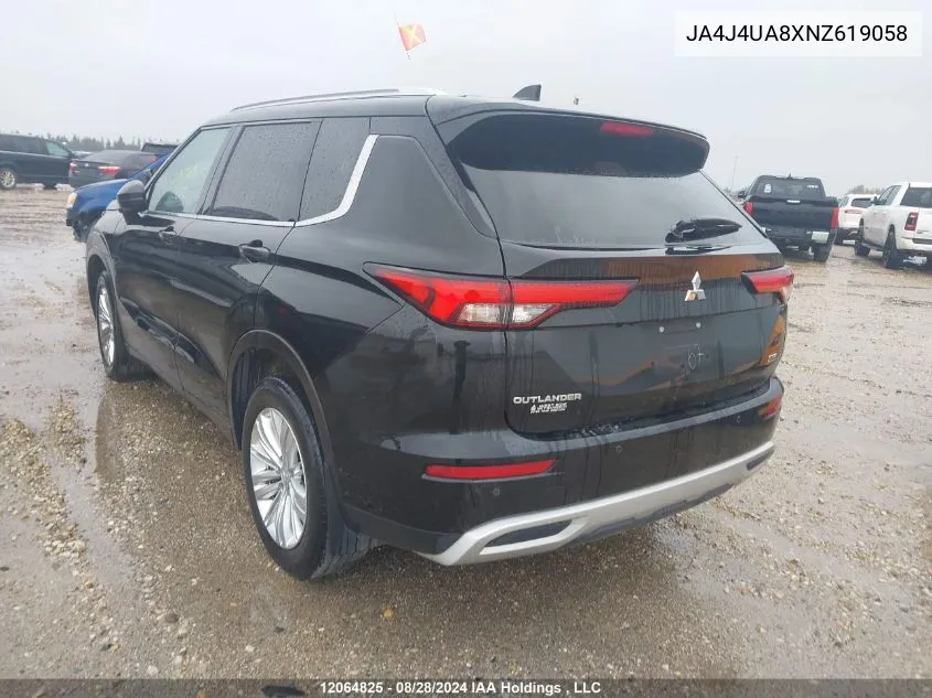 2022 Mitsubishi Outlander VIN: JA4J4UA8XNZ619058 Lot: 12064825