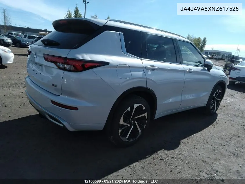 2022 Mitsubishi Outlander Sel/Sel Special Edition VIN: JA4J4VA8XNZ617526 Lot: 12106599